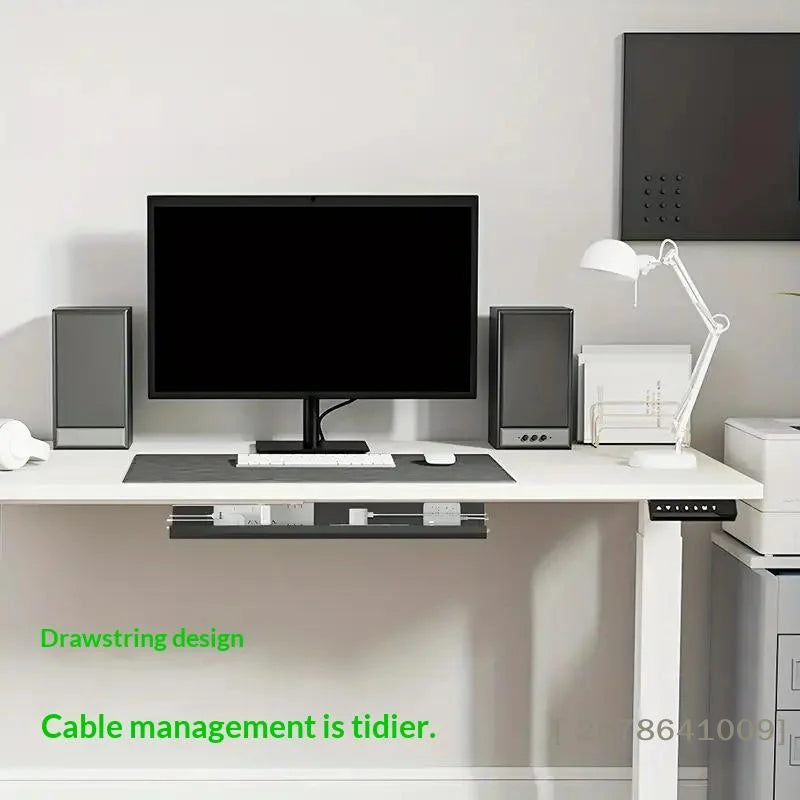♥Under Desk Cable Tray - Durable Metal Wire Hider for Power Strips & Computer Cables|〔Yy33〕