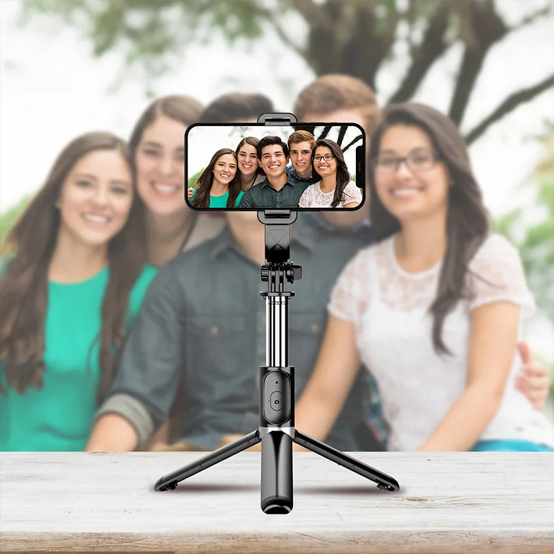 40 Inch Retractable Selfie Stick Professional Floor Tripod for Live Streaming, with Wireless Remote, 360° Rotation, Stable Anti-