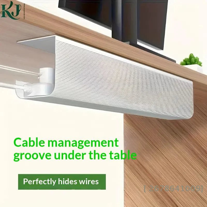 ♥Under Desk Cable Tray - Durable Metal Wire Hider for Power Strips & Computer Cables|〔Yy33〕