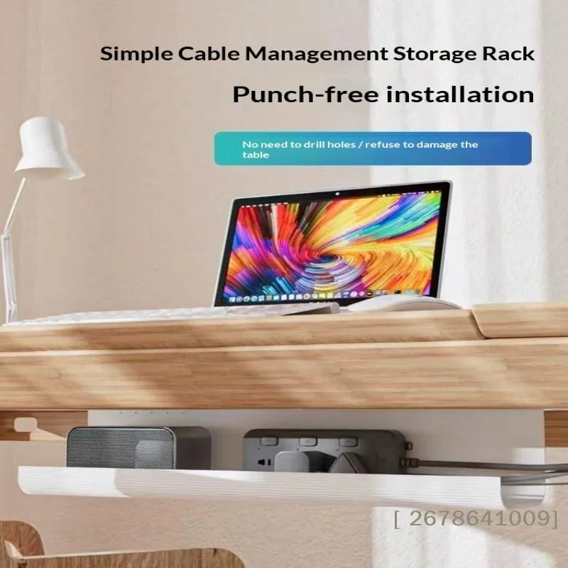 ♥Under Desk Cable Tray - Durable Metal Wire Hider for Power Strips & Computer Cables|〔Yy33〕